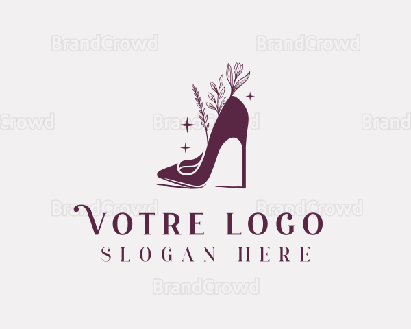 Feminine Floral High Heels Logo