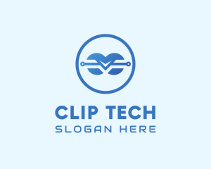 Abstract Tech Circuit logo design