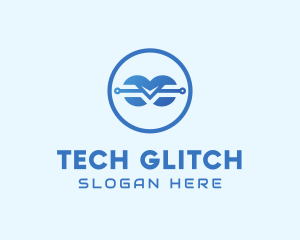 Abstract Tech Circuit logo design