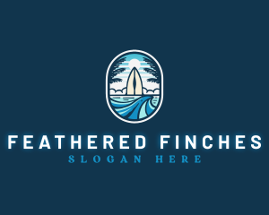 Beach Wave Surfing Logo