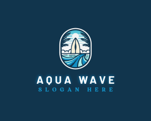 Beach Wave Surfing logo design