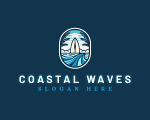 Beach Wave Surfing logo design