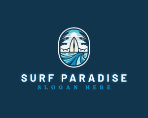 Beach Wave Surfing logo design