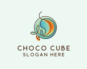 Natural Product - Gradient Leaves Badge logo design