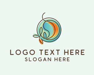 Gradient Leaves Badge Logo