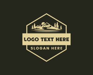 Sightseeing - Rustic Mountain Trek logo design