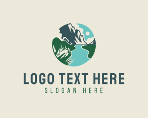 Destination - Mountain River Forest logo design