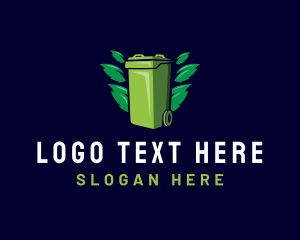 Container - Garbage Bin Leaf Cleaning logo design