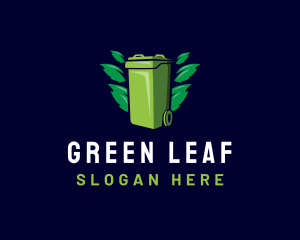 Garbage Bin Leaf Cleaning logo design