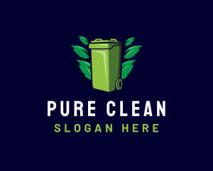 Garbage Bin Leaf Cleaning logo design