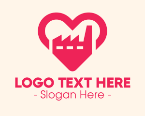 Lovely - Pink Heart Industrial Factory logo design