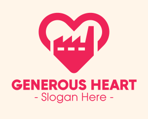 Pink Heart Industrial Factory logo design