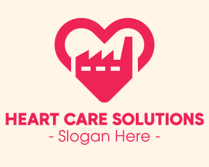 Pink Heart Industrial Factory logo design