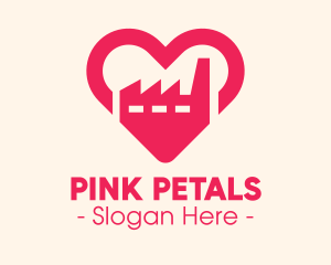 Pink Heart Industrial Factory logo design