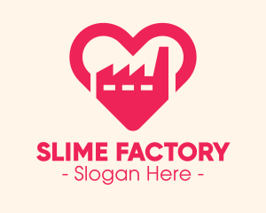 Pink Heart Industrial Factory logo design