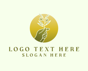 Hand - Nature Olive Leaf logo design
