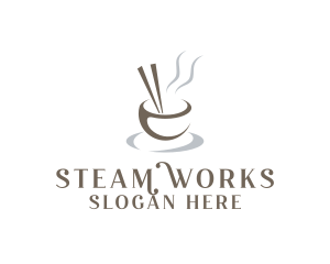 Steam - Minimalist Asian Bowl logo design