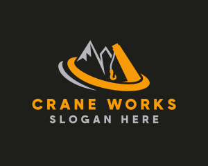 Crane - Mountain Crane Machinery logo design