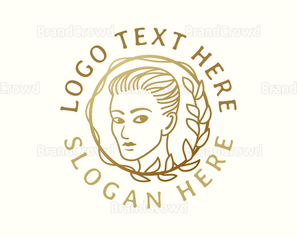 Golden Woman Beauty Logo