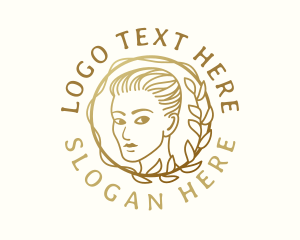 Facial - Golden Woman Beauty logo design