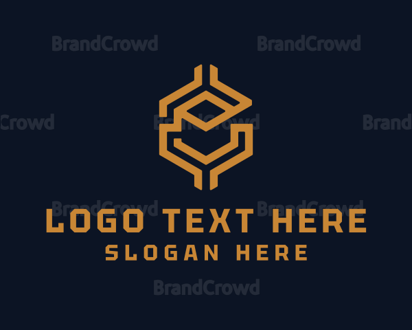 Digital Cryptocurrency Hexagon Letter E Logo
