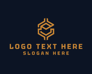 Accounting - Digital Cryptocurrency Hexagon Letter E logo design