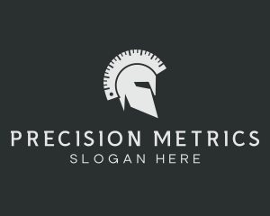 Measurement - Spartan Helmet Protractor logo design