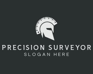 Surveyor - Spartan Helmet Protractor logo design