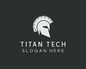 Titan - Spartan Helmet Protractor logo design