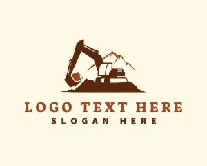 Heavy Equipment - Excavator Backhoe Quarry logo design