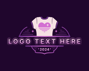 Laundry - Retro Heart Shirt logo design