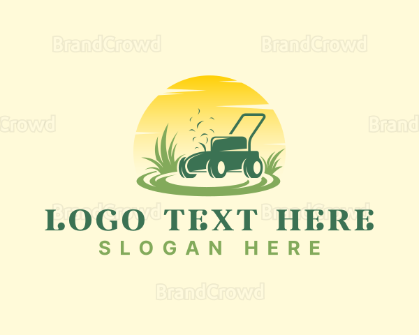 Lawn Mower Sunset Logo