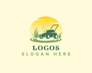 Field - Lawn Mower Sunset logo design