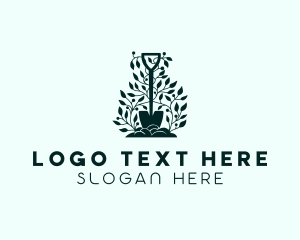 Leaves - Tree Planting Shovel logo design