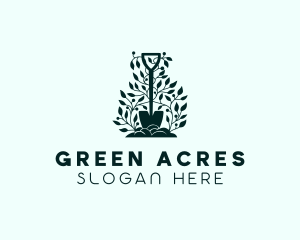 Land - Tree Planting Shovel logo design