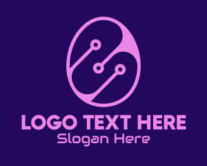 Purple - Egg Tech Circuit logo design