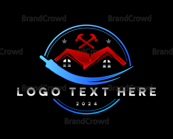 Roof Renovation Hammer Logo