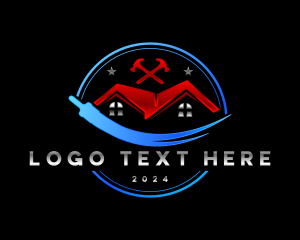 Remodeling - Roof Renovation Hammer logo design