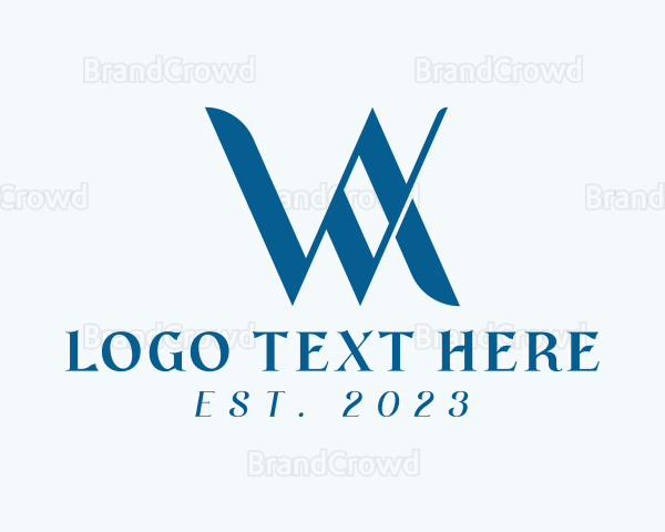 Elegant Letter WA Monogram Logo