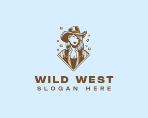 Cowgirl Star Rodeo logo design