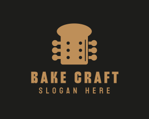 Guitar Bread Dessert logo design