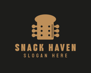 Guitar Bread Dessert logo design