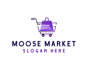 Market Pushcart Bag logo design