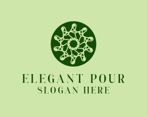 Natural Elegant Wreath  logo design