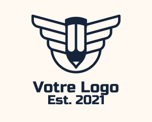 Wing - Pencil Flight Writer logo design
