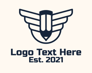 Writer - Pencil Flight Writer logo design