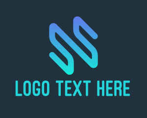 Monogram - Abstract Blue Gradient Letter S logo design