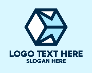 Message - Blue Mail Cube logo design