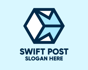 Post - Blue Mail Cube logo design