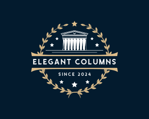 Columns - Legal Courthouse Wreath logo design